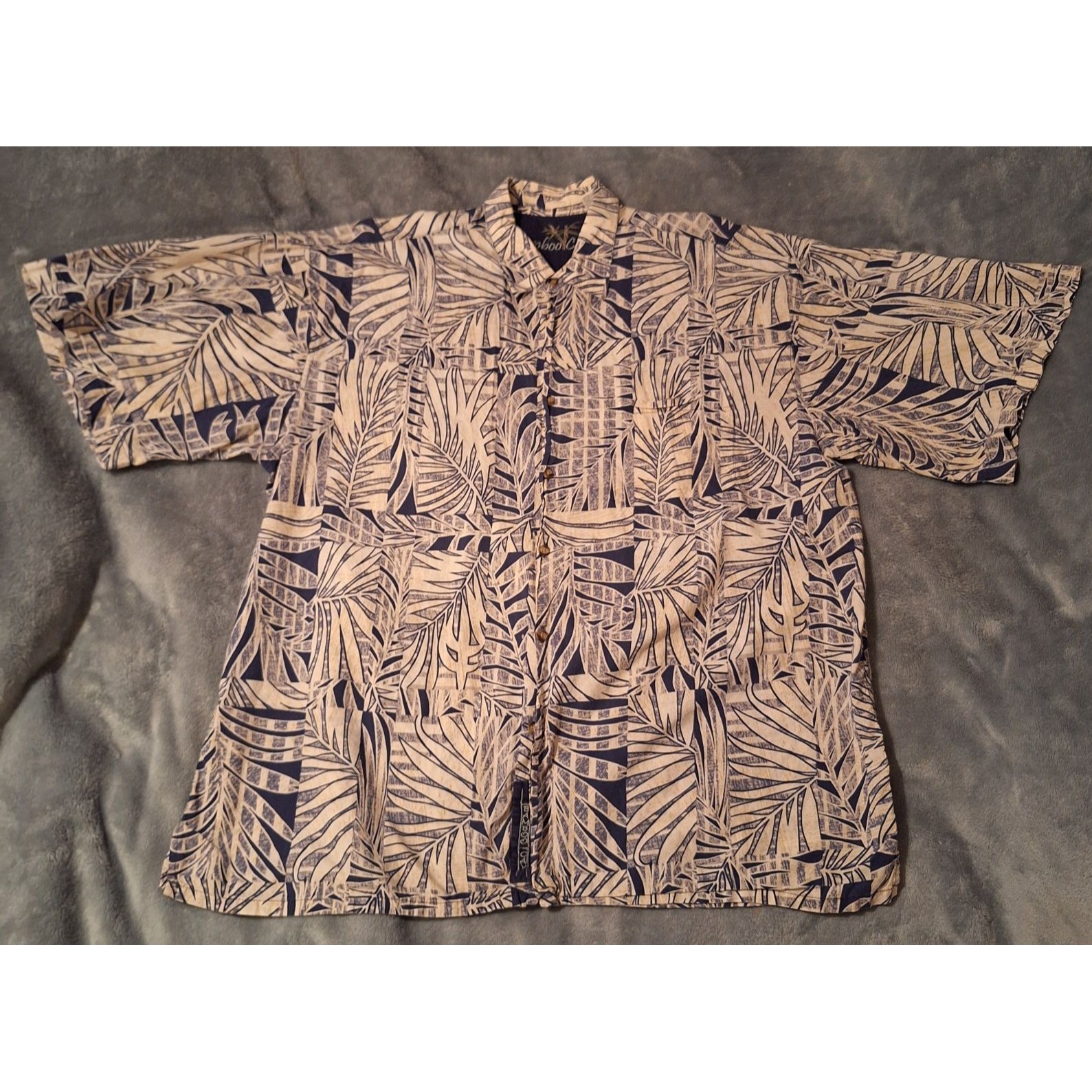Bamboo Cay Men’s Hawaiian Shirt Flower Button Short Sleeve Size Xl